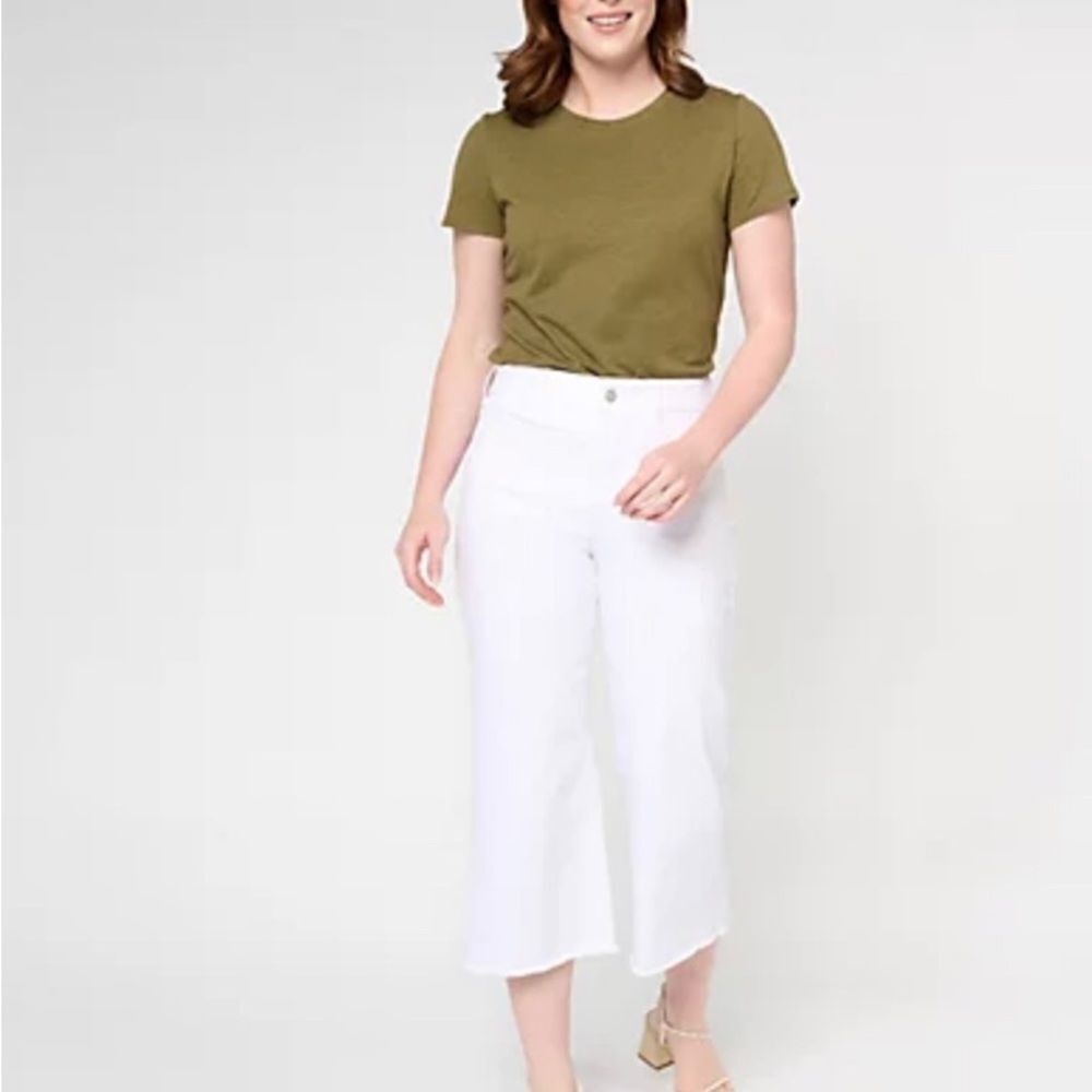 NYDJ HR Major White Wide Leg Capri Jeans in Cool Embrace -18W Petite